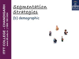 Segmentation
Strategies
(b) demographic
 