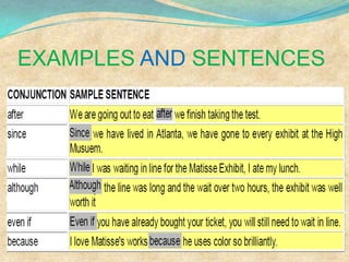 EXAMPLES AND SENTENCES
 