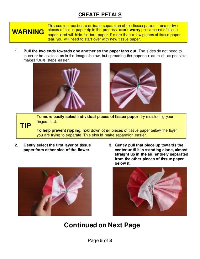 How To Make Tissue Paper Flowers Instructions