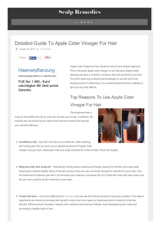 Detailed Guide To Apple Cider Vinegar For Hair