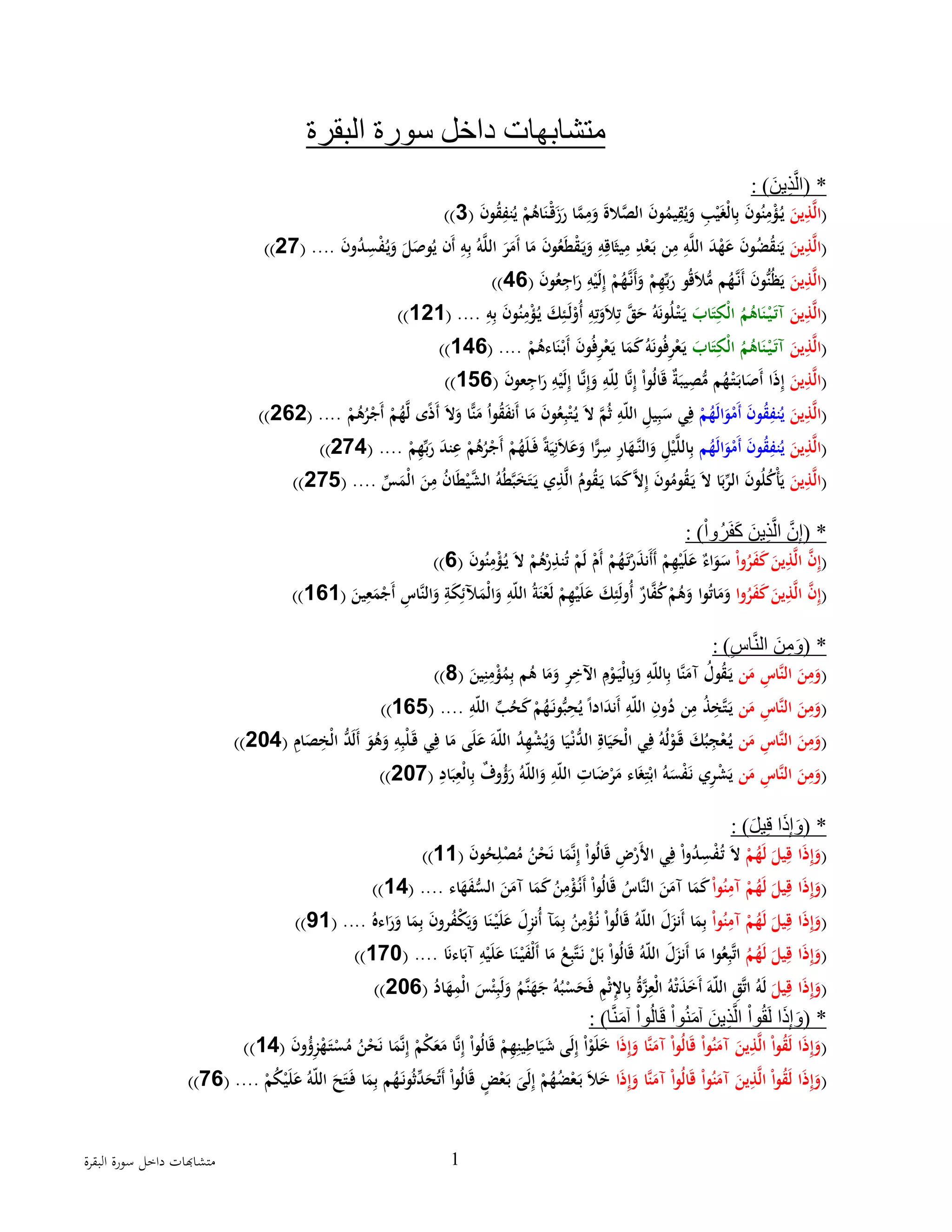 2 متشابهات فى سورة البقرة | PDF