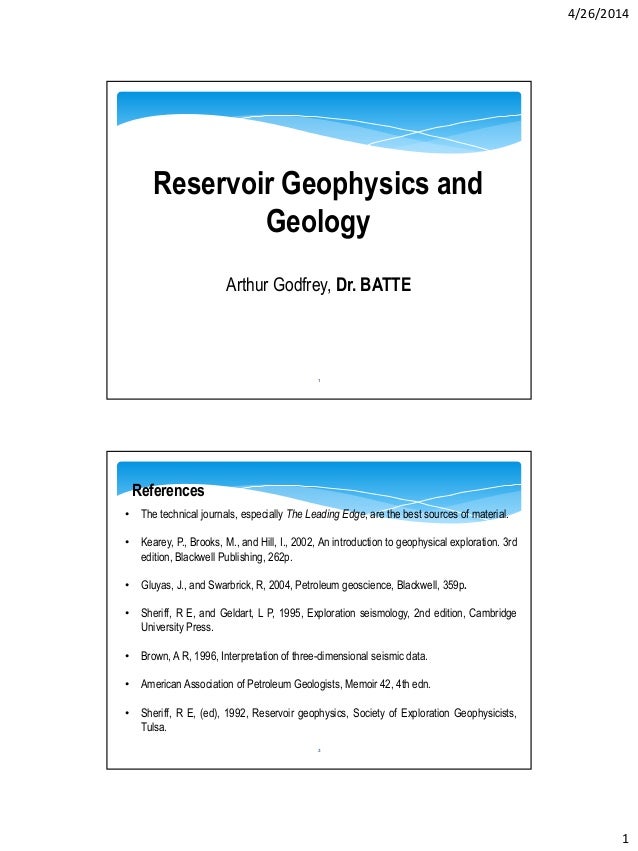 Reservoir Geophysics