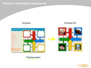 Printing + information background
Clipping region
Template Printable file
 