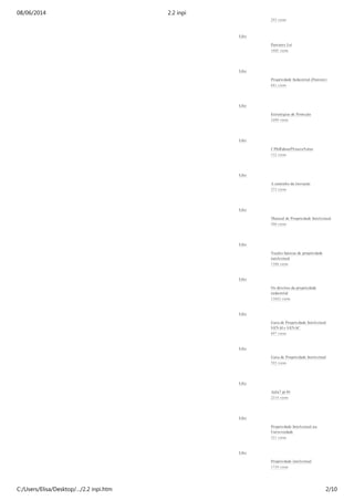 1
« ‹ › »
/76
Like Share Save
293 views
Like
Patentes Lsi
1605 views
Like
Propriedade Industrial (Patente)
681 views
Like
Estratégias de Proteção
2409 views
Like
CPhIEdsonPSouza otas
152 views
Like
A caminho da inovação
273 views
Like
Manual de Propriedade Intelectual
506 views
Like
oções básicas de propriedade
intelectual
1388 views
Like
Os direitos da propriedade
industrial
13843 views
Like
Guia de Propriedade Intelectual
SE AI e SE AC
897 views
Like
Guia de Propriedade Intelectual
593 views
Like
Aula7 pi 01
2314 views
Like
Propriedade Intelectual na
Universidade
521 views
Like
Propriedade intelectual
1739 views
08/06/2014 2.2 inpi
C:/Users/Elisa/Desktop/…/2.2 inpi.htm 2/10
 