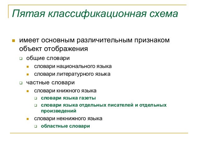 Виды словарей схема