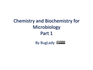 Chemistry and Biochemistry for
Microbiology
Part 1
By BugLady
 
