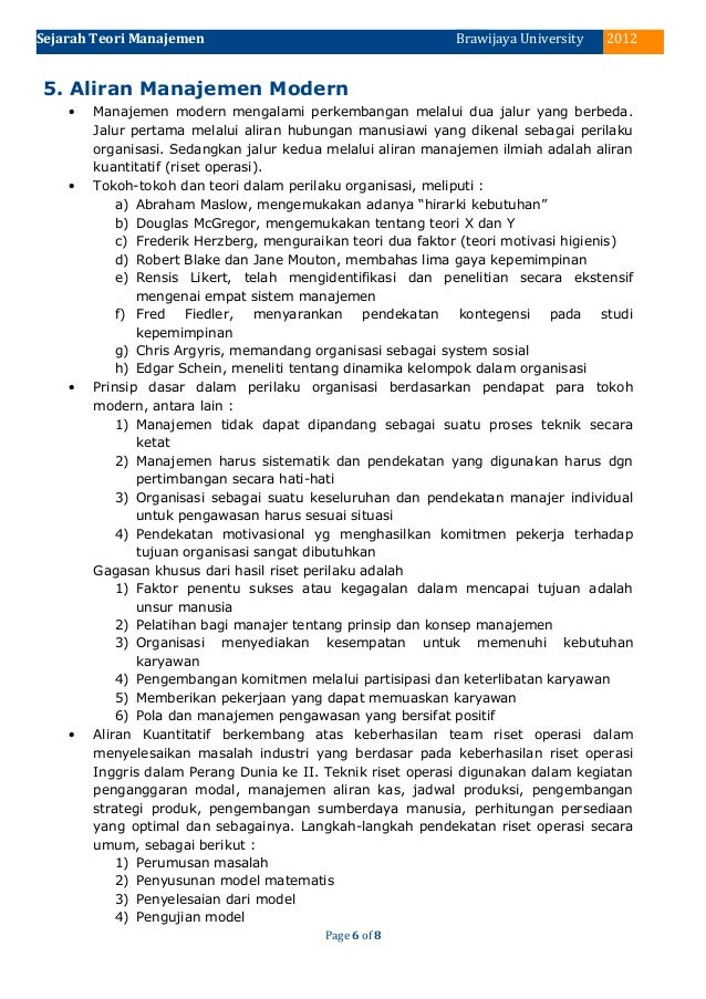 2 Sejarah Teori Manajemen