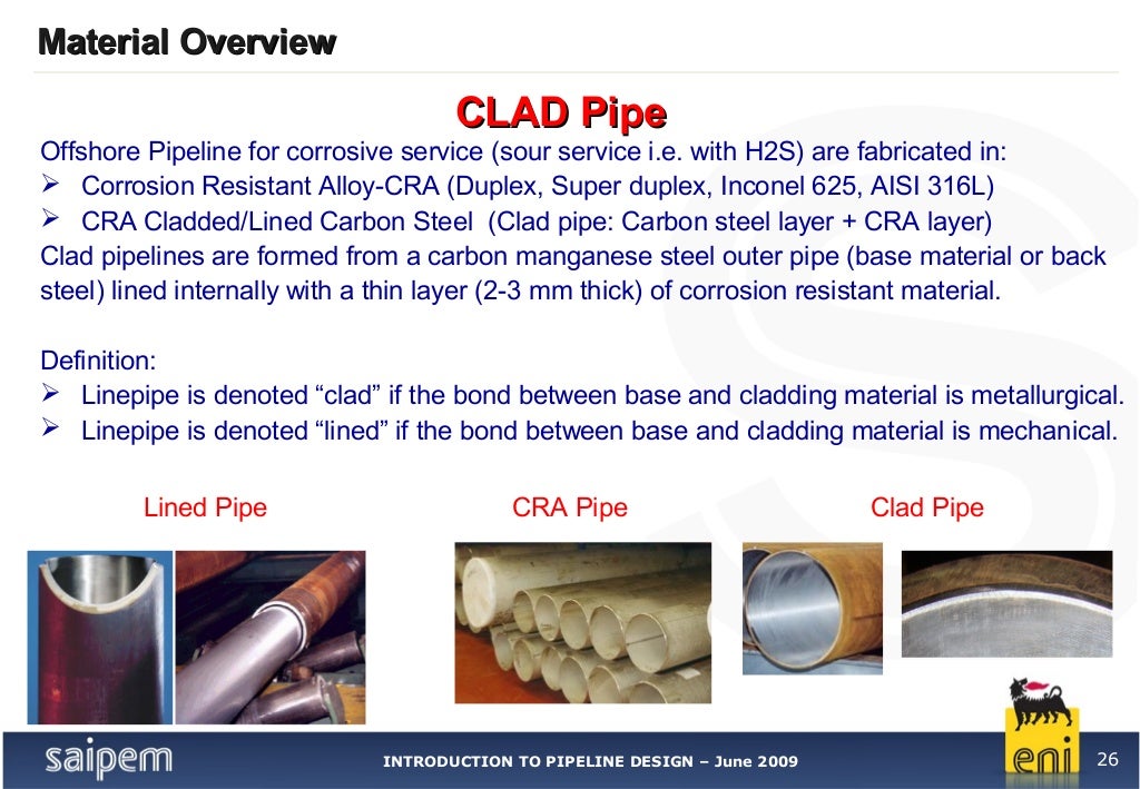2. pipeline materials overview