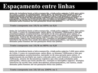 Espaçamento entre linhas
 