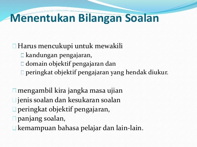 2. jenis ujian dan penilaian