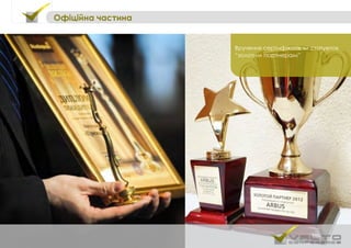 Вручення сертифікатів чи статуеток
“золотим партнерам”
Офіційна частина
 