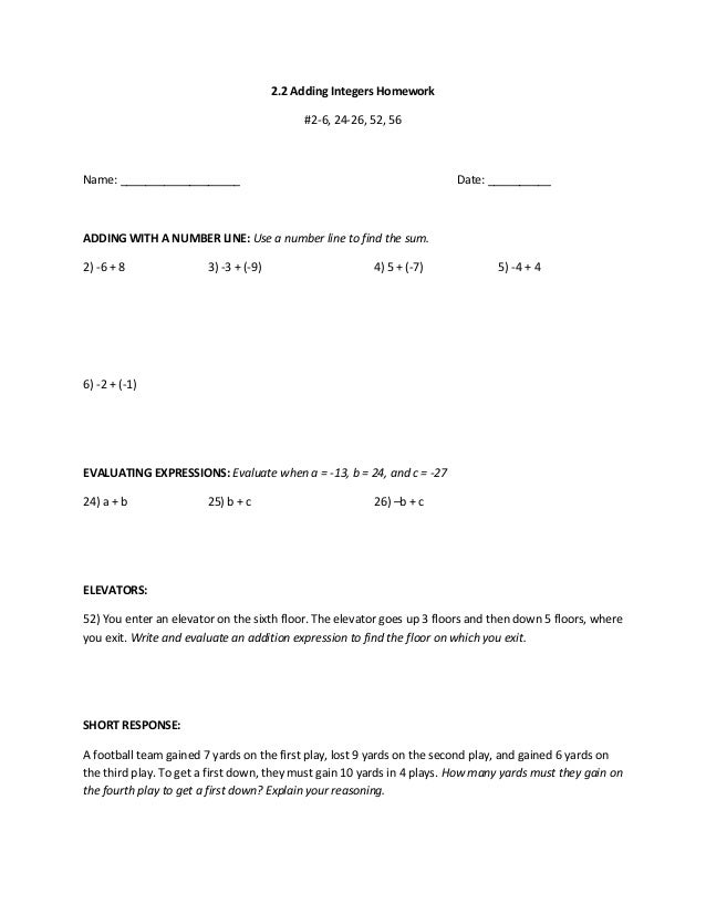 Graph integers on number line picture