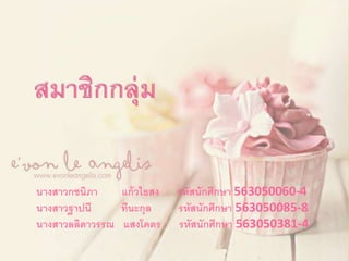 นางสาวกชนิภา แก้วไธสง รหัสนักศึกษา 563050060-4 
นางสาวฐาปนี ทีนะกุล รหัสนักศึกษา 563050085-8 
นางสาวลลิดาวรรณ แสงโคตร รหัสนักศึกษา 563050381-4 
