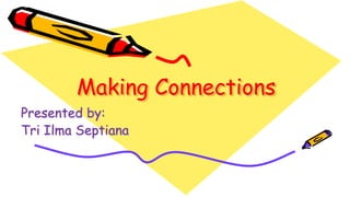 Making Connections 
Presented by: 
Tri Ilma Septiana 
 