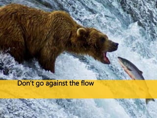 Don’t go against the flow 
 