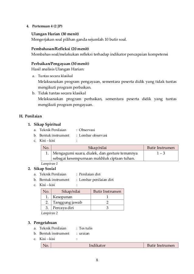 Rpp Bahasa Inggris Kelas 8 Semester 1 Kurikulum 2013 RPP Bahasa Inggris kelas 8 semester 1 kurikulum 2013 (Bab 1)