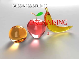BUSSINESS STUDIES 
ORGANISING 
2 
 