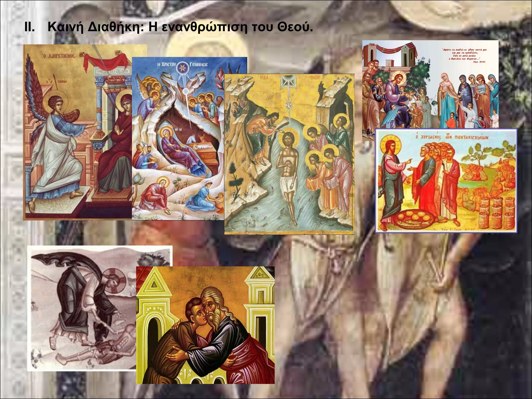 II. Καινή Διαθήκη: Η ενανθρώπιση του Θεού. 
 