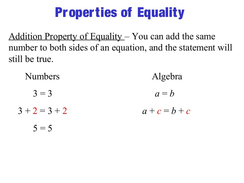 property of equality