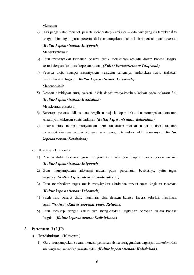 RPP Bahasa Inggris kelas 8 Kurikulum 2013 (terbaru) chapter 2