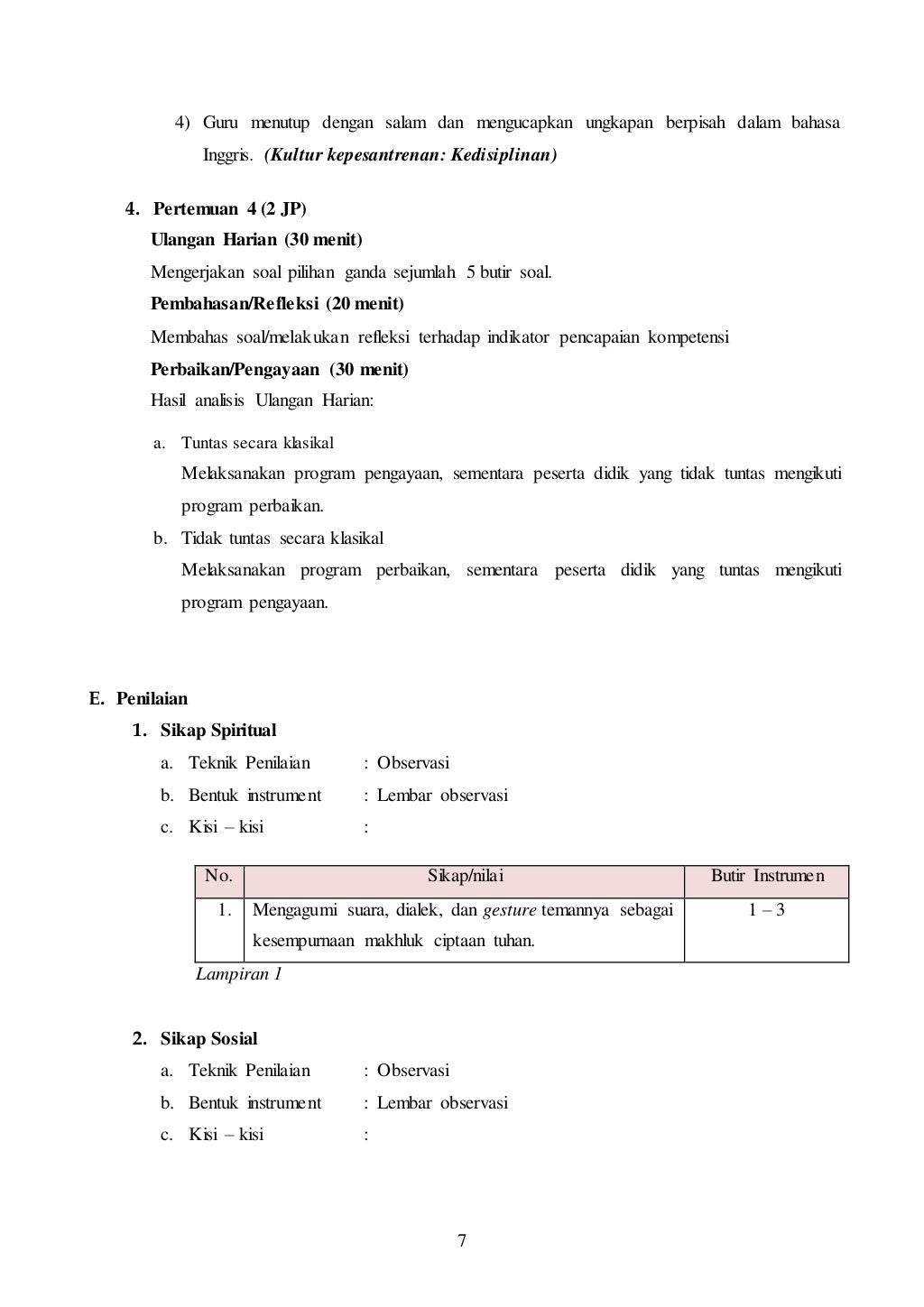 RPP Bahasa Inggris kelas 8 Kurikulum 2013 (terbaru) chapter 3
