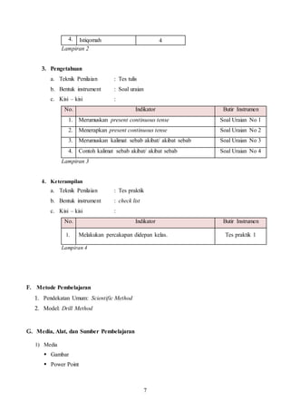 RPP Bahasa Inggris kelas 8 Kurikulum 2013 (terbaru) chapter 6