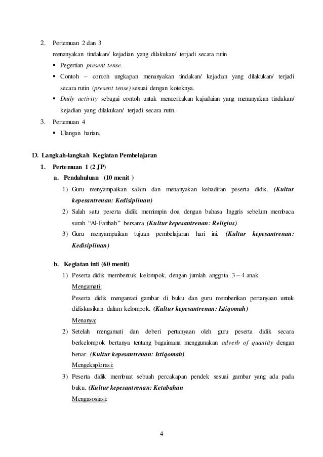 RPP Bahasa Inggris kelas 8 Kurikulum 2013 (terbaru) chapter 5