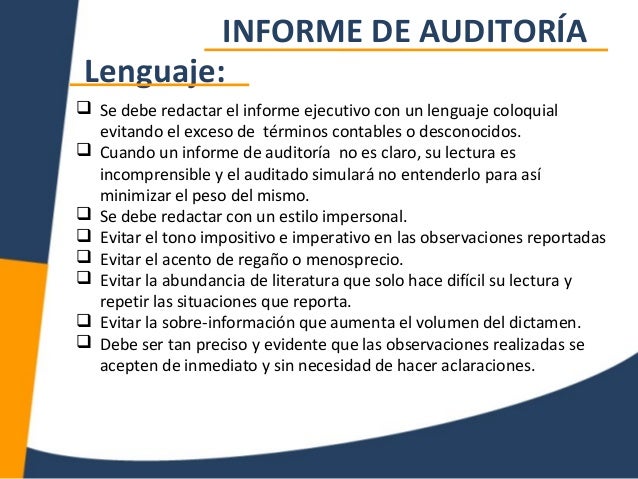 2 Redaccion De Informes Informe De Auditoria Claves De Su Redaccion