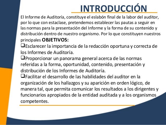 2. Redacción de informes. Informe de auditoría, claves de