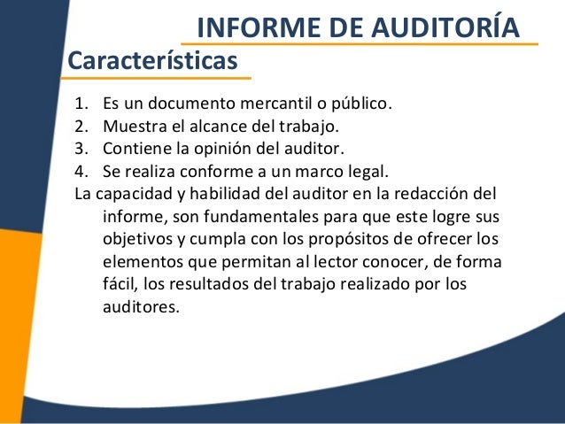 2. Redacción de informes. Informe de auditoría, claves de