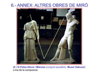 (4 i 5) Palas Atena i Màrsies (conjunt escultòric, Musei Vaticani) Línia de la composició. 
6.- ANNEX: ALTRES OBRES DE MIRÓ  