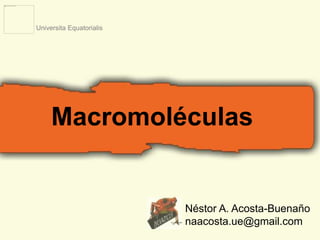 Macromoléculas 
Néstor A. Acosta-Buenaño 
naacosta.ue@gmail.com 
Universita Equatorialis 
 