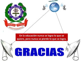 En la educación nunca se logra lo que se 
quiere, pero nunca se pierde lo que se logra. 
