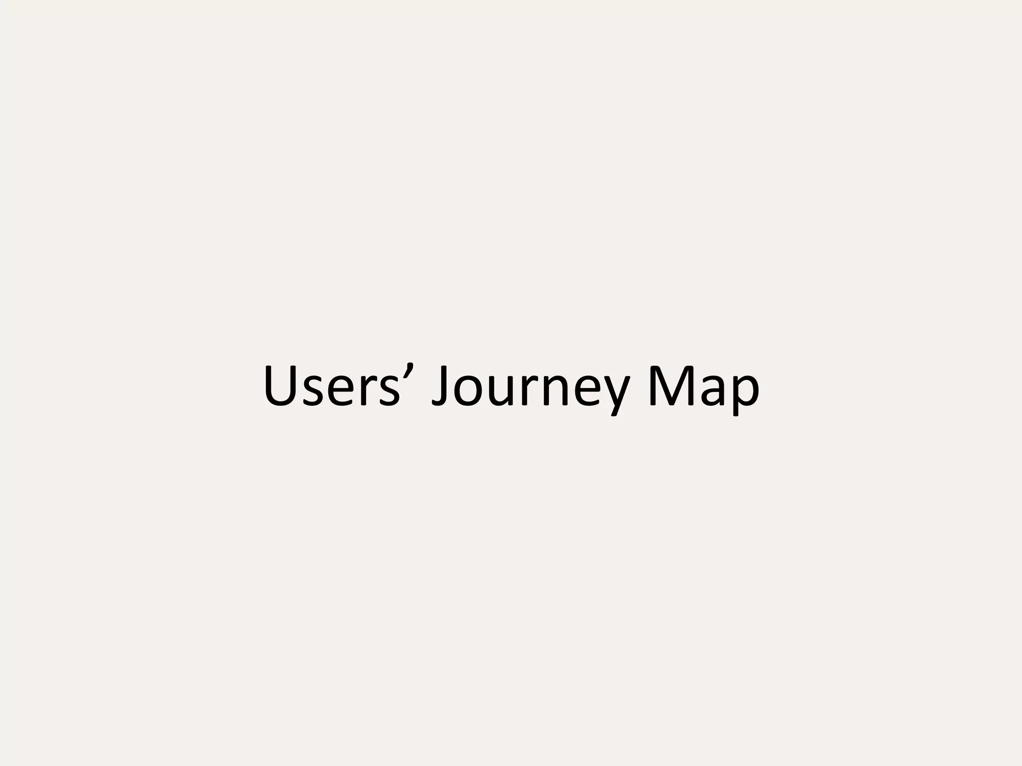Users’ Journey Map 
 