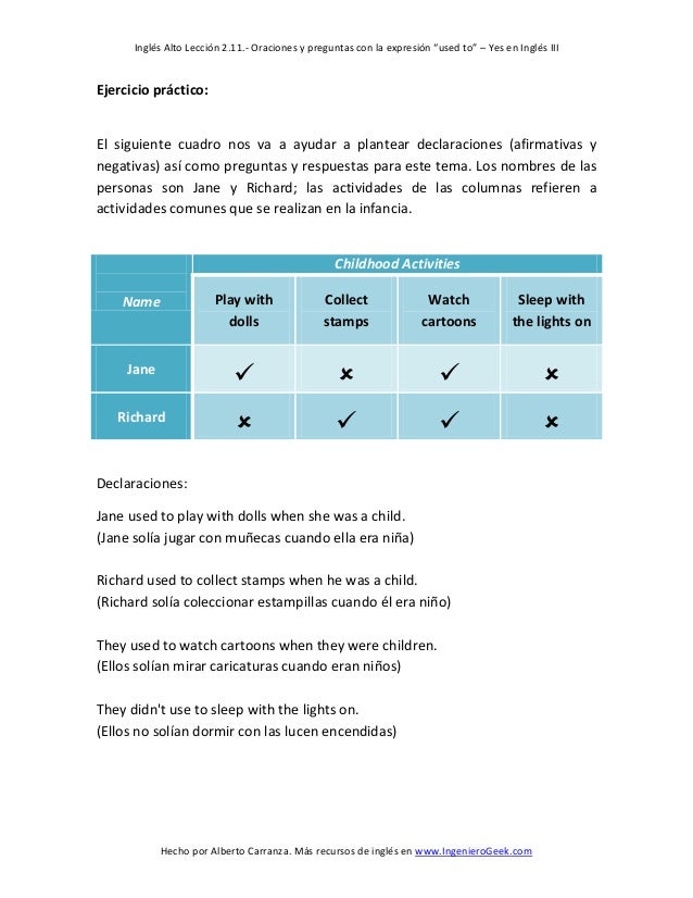 preguntas y respuestas used to 2 11 oraciones y preguntas con la expresi 243 n used to preguntas y respuestas used to 2 11 oraciones y preguntas con la expresi 243 n used to