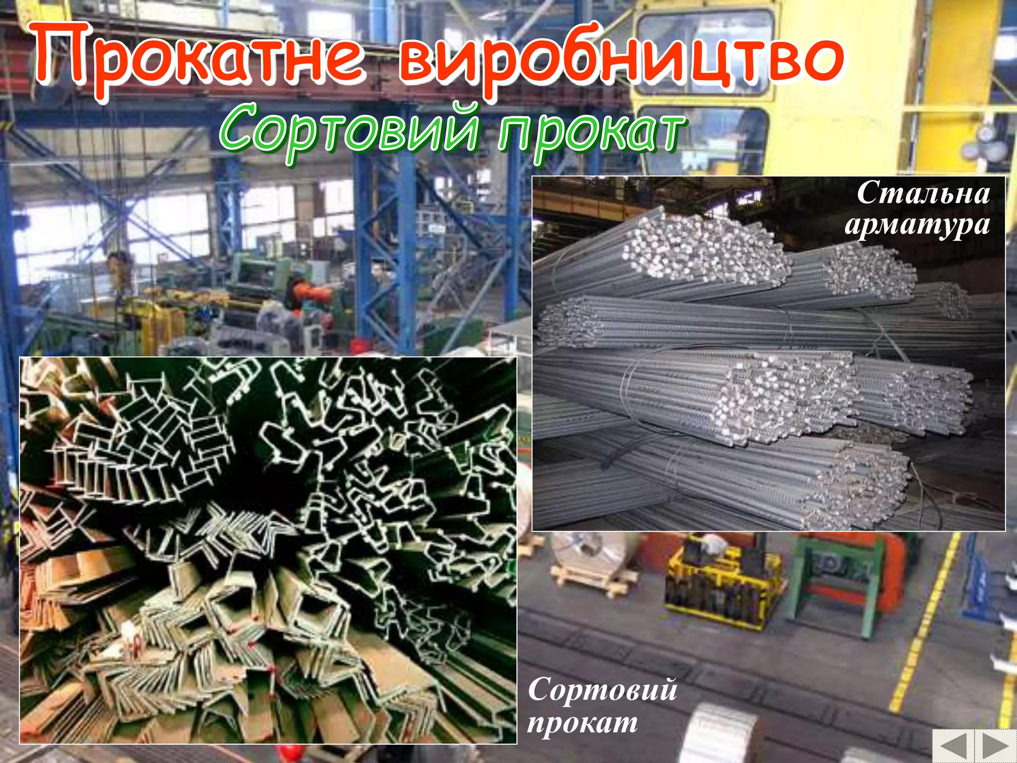 Стальна 
арматура 
Сортовий 
прокат 
 