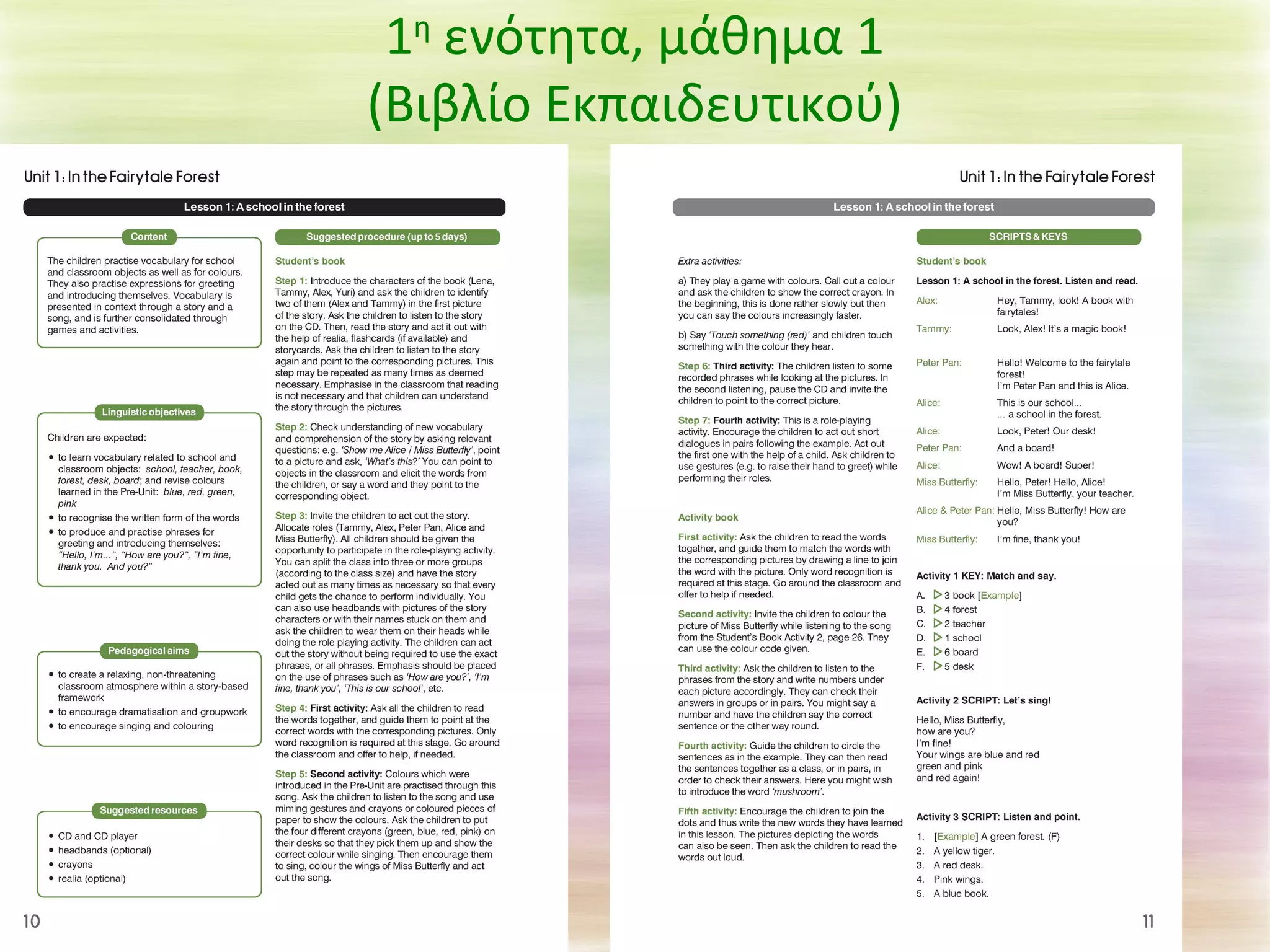 1η ενότητα, μάθημα 1 
(Βιβλίο Εκπαιδευτικού) 
 