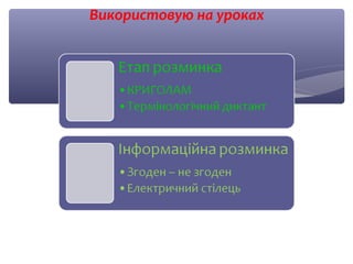 Використовую на уроках 
 