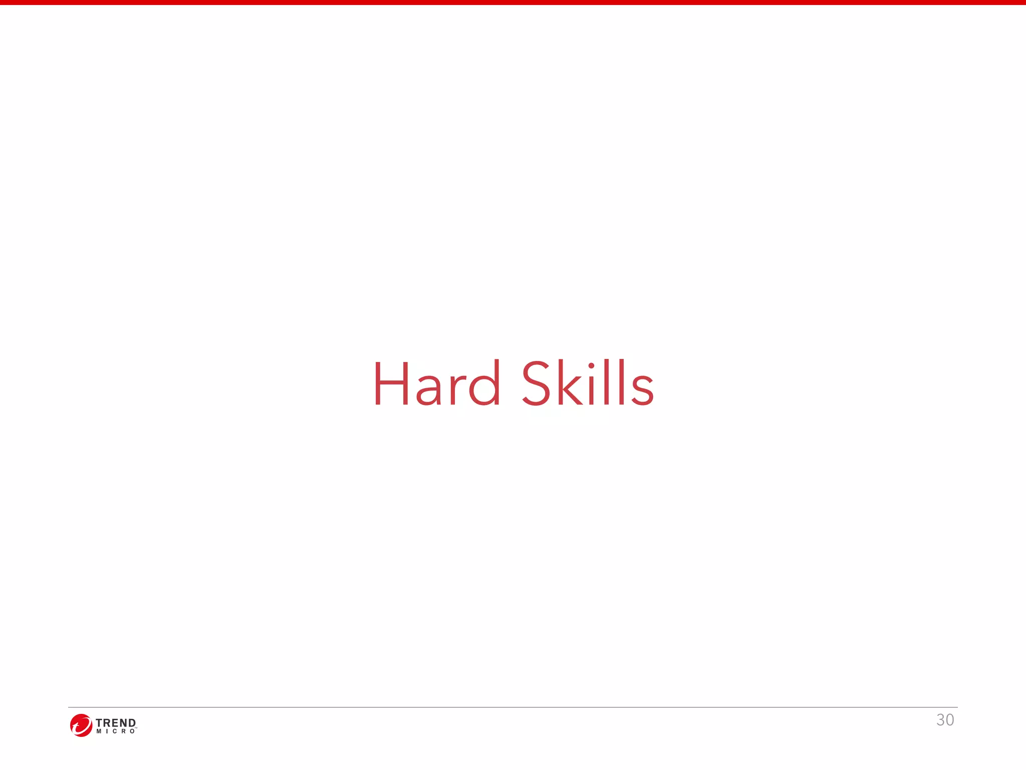 Hard Skills 
30 
 