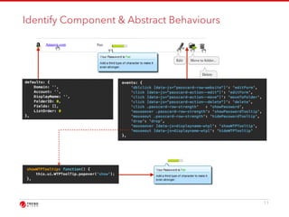 Identify Component & Abstract Behaviours 
11 
 