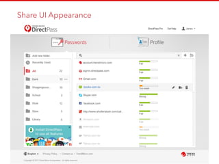 Share UI Appearance 
13 
 
