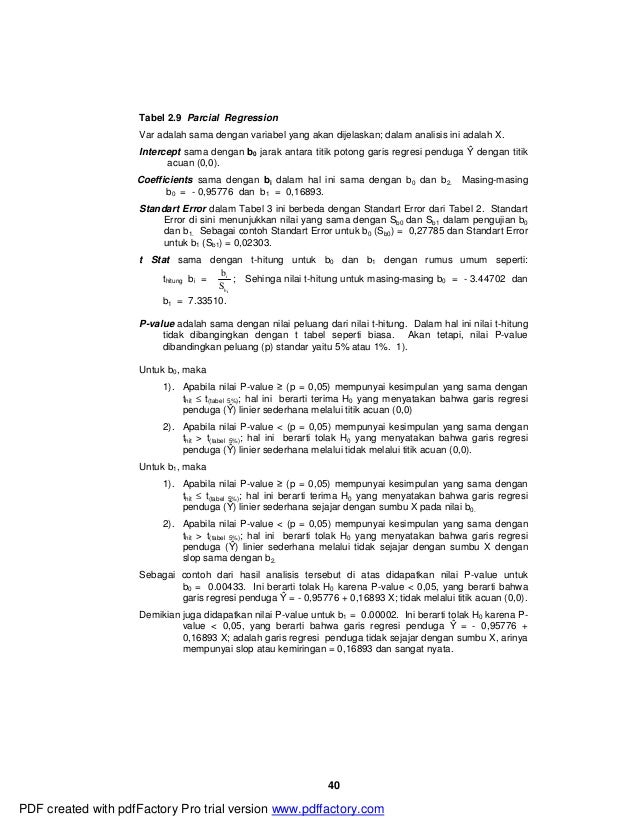 Analisis regresi linier sederhana