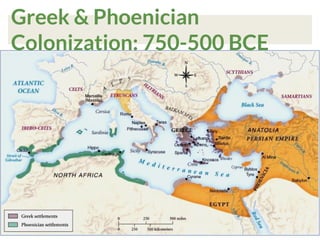 Greek & Phoenician
Colonization: 750-500 BCE
 