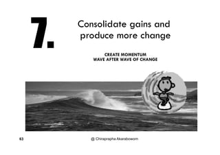 Consolidate gains andConsolidate gains and
produce more change
CREATE MOMENTUM
WAVE AFTER WAVE OF CHANGEWAVE AFTER WAVE OF CHANGE
@ Chiraprapha Akaraboworn63
 