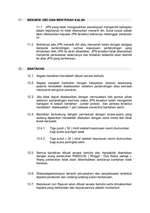 2. peraturan am kejohanan sukan sekolah murid orang asli