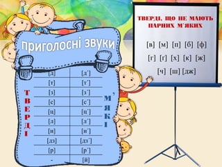 [в] [м] [п] [б] [ф]
[г] [ґ] [х] [к] [ж]
[ч] [ш] [дж]
 