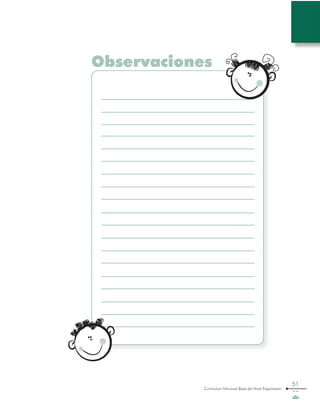 Curriculum Nacional Base del Nivel Preprimario
51
Observaciones
 