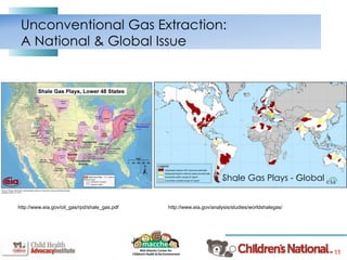 11
Unconventional Gas Extraction:
A National & Global Issue
Shale Gas Plays - Global
http://www.eia.gov/analysis/studies/worldshalegas/http://www.eia.gov/oil_gas/rpd/shale_gas.pdf
 