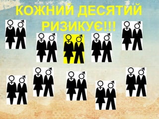 КОЖНИЙ ДЕСЯТИЙ
РИЗИКУЄ!!!
 