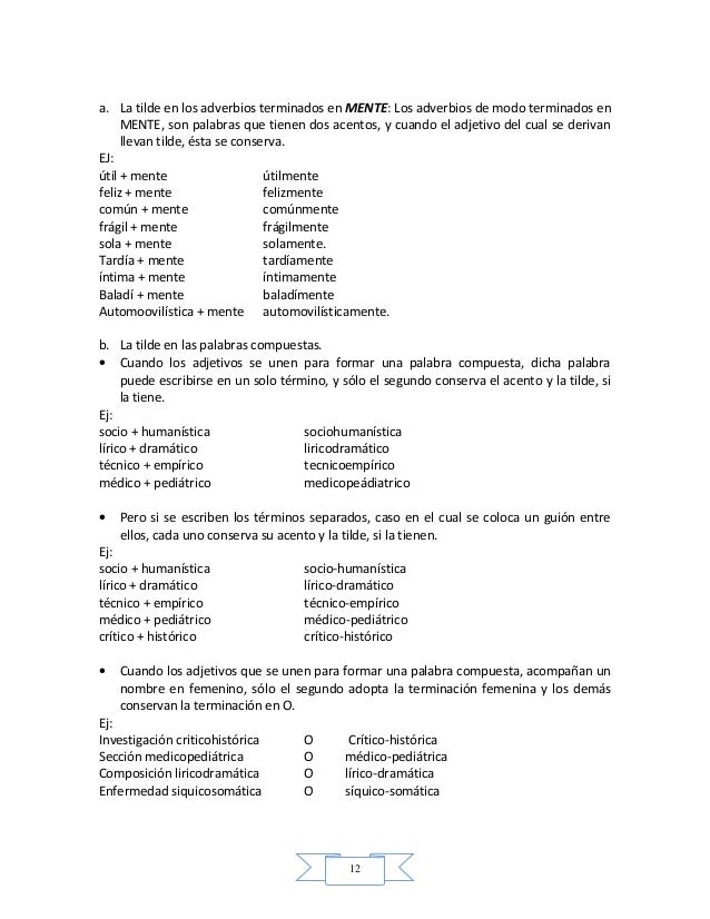 View Adverbios Terminados En Mente Que Lleven Tilde